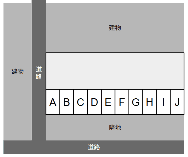 本郷パーキングの駐車配置図