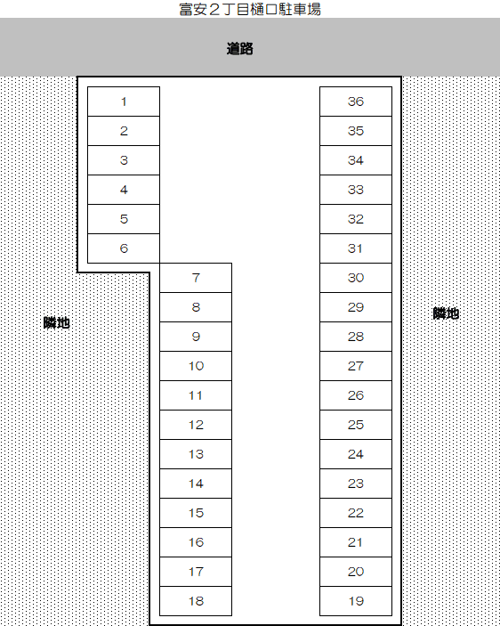 寺町 Tパーキング寺町の駐車配置図