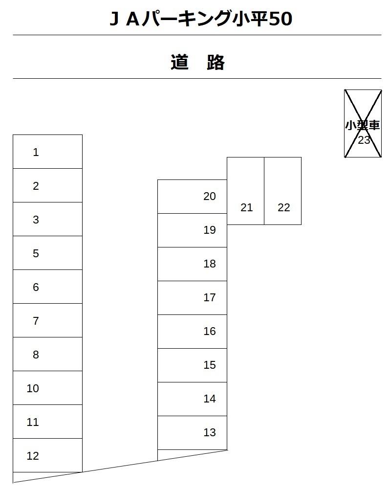 JAパーキング小平50の駐車配置図
