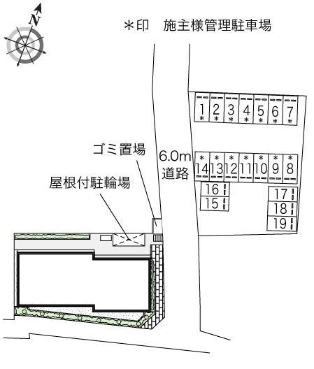 クレストタウンC(47441) 敷地外駐車場の駐車配置図