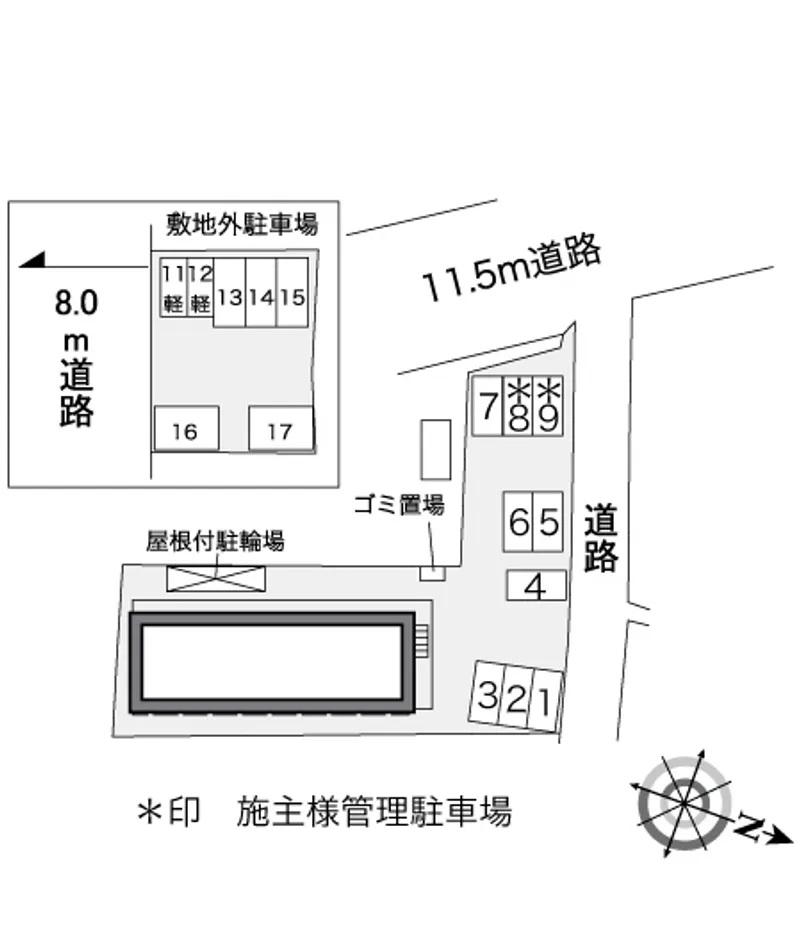 RIVAⅢ(38576) 敷地外駐車場の駐車配置図