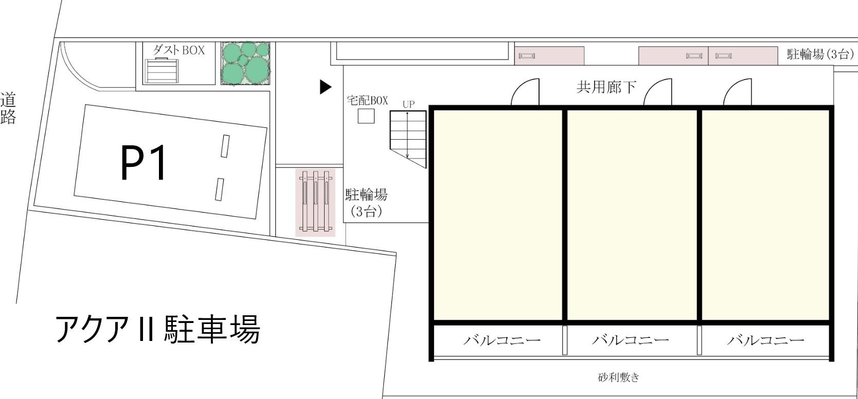 アクアⅡ駐車場の駐車配置図