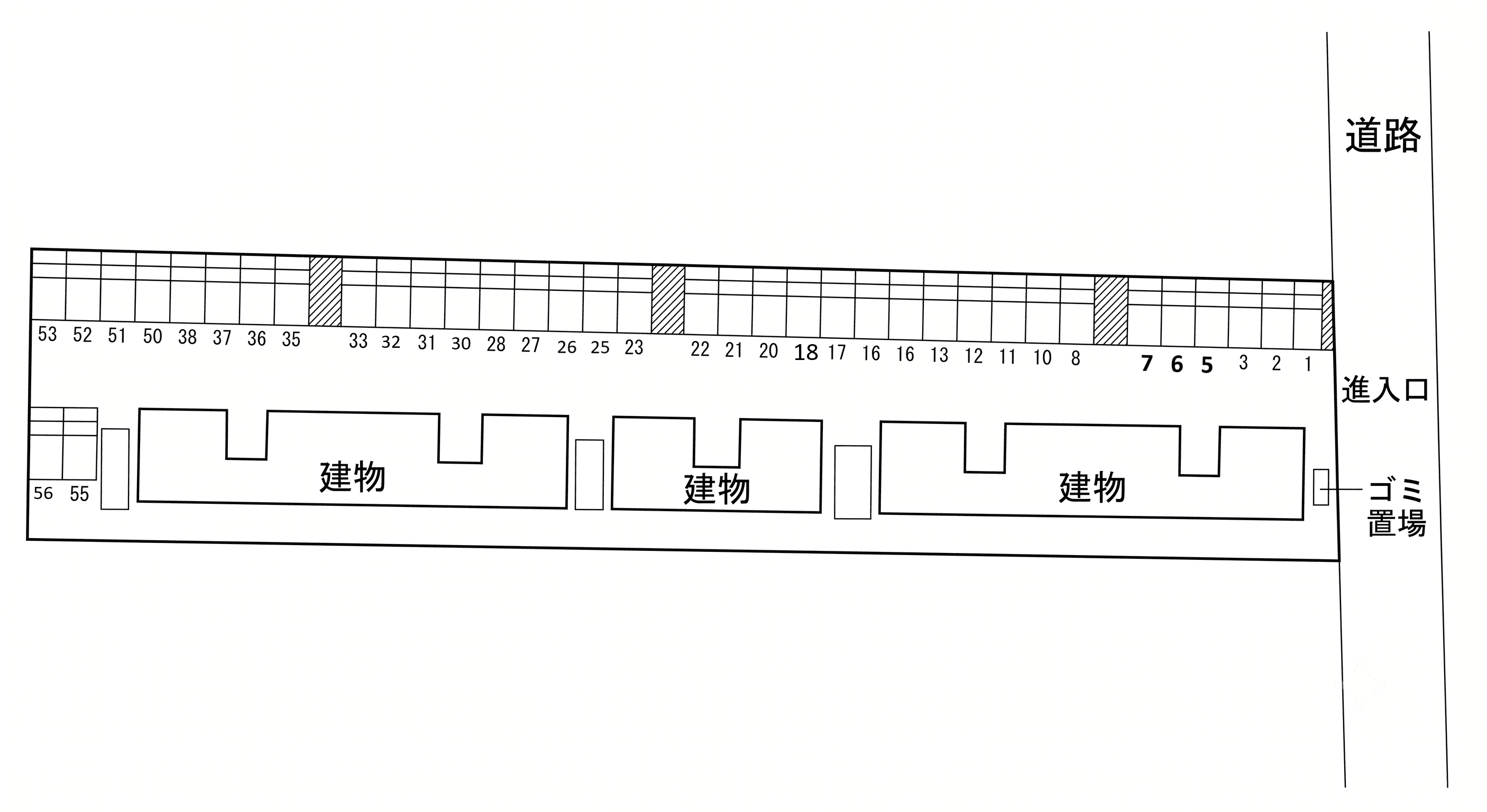 ルミエール千代モータープールの駐車配置図