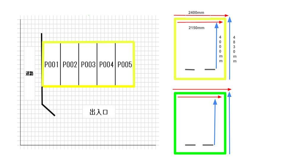 芳斉瀬沢パーキングの駐車配置図