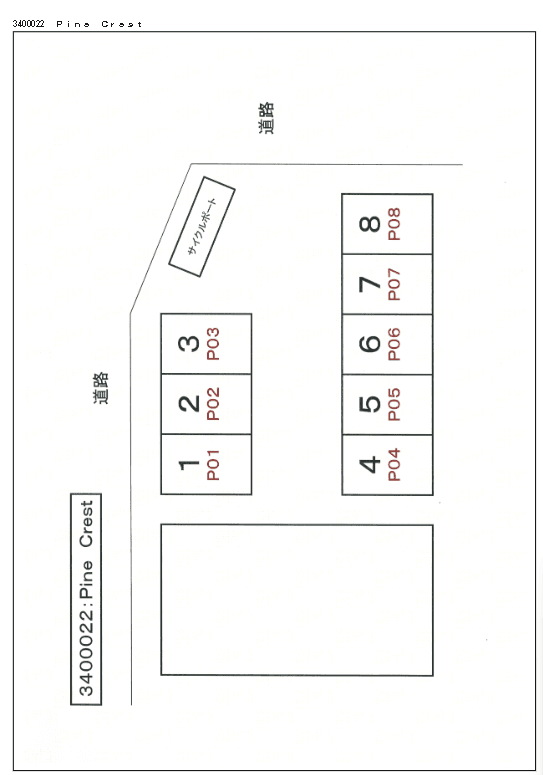 FK-PineCrest駐車場の駐車配置図