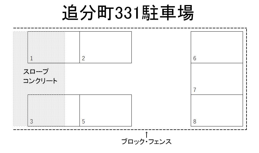 追分町331駐車場の駐車配置図