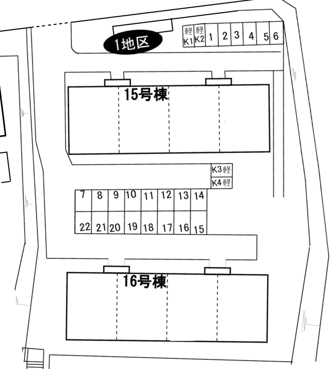 黒松第二_第1地区の駐車配置図