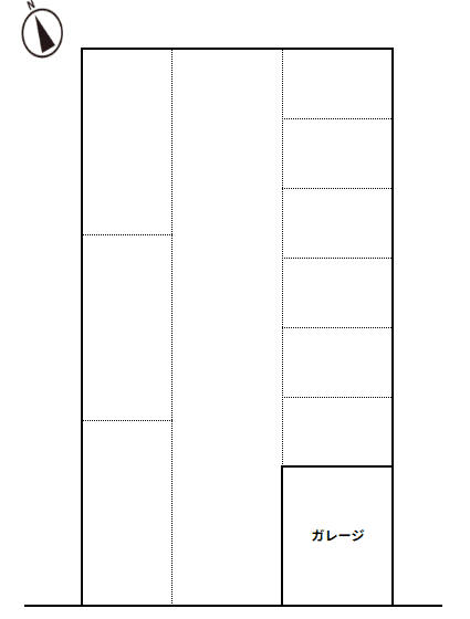 中島東町ガレージの駐車配置図