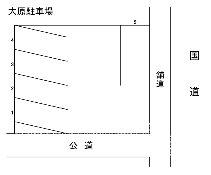大原駐車場の駐車配置図