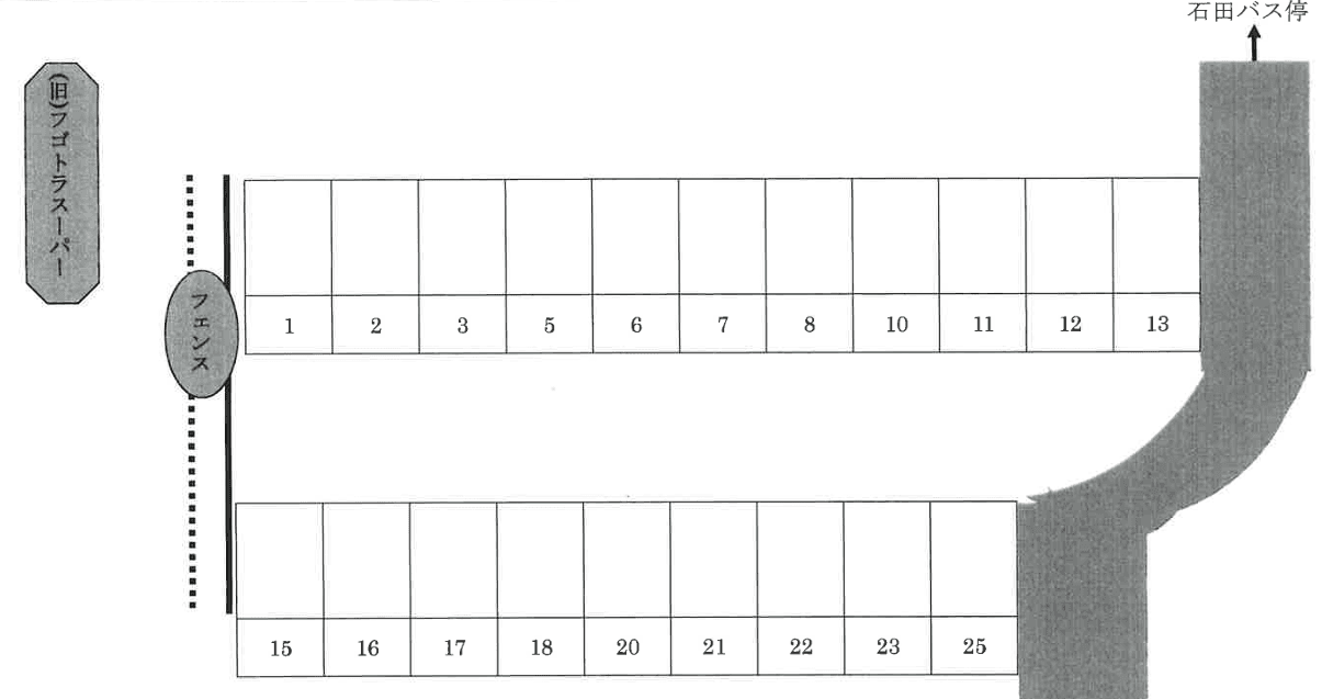 成子モータープールの駐車配置図