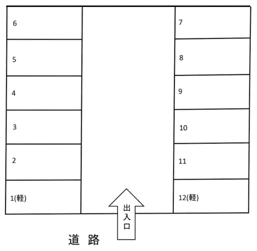 三玉駐車場の駐車配置図