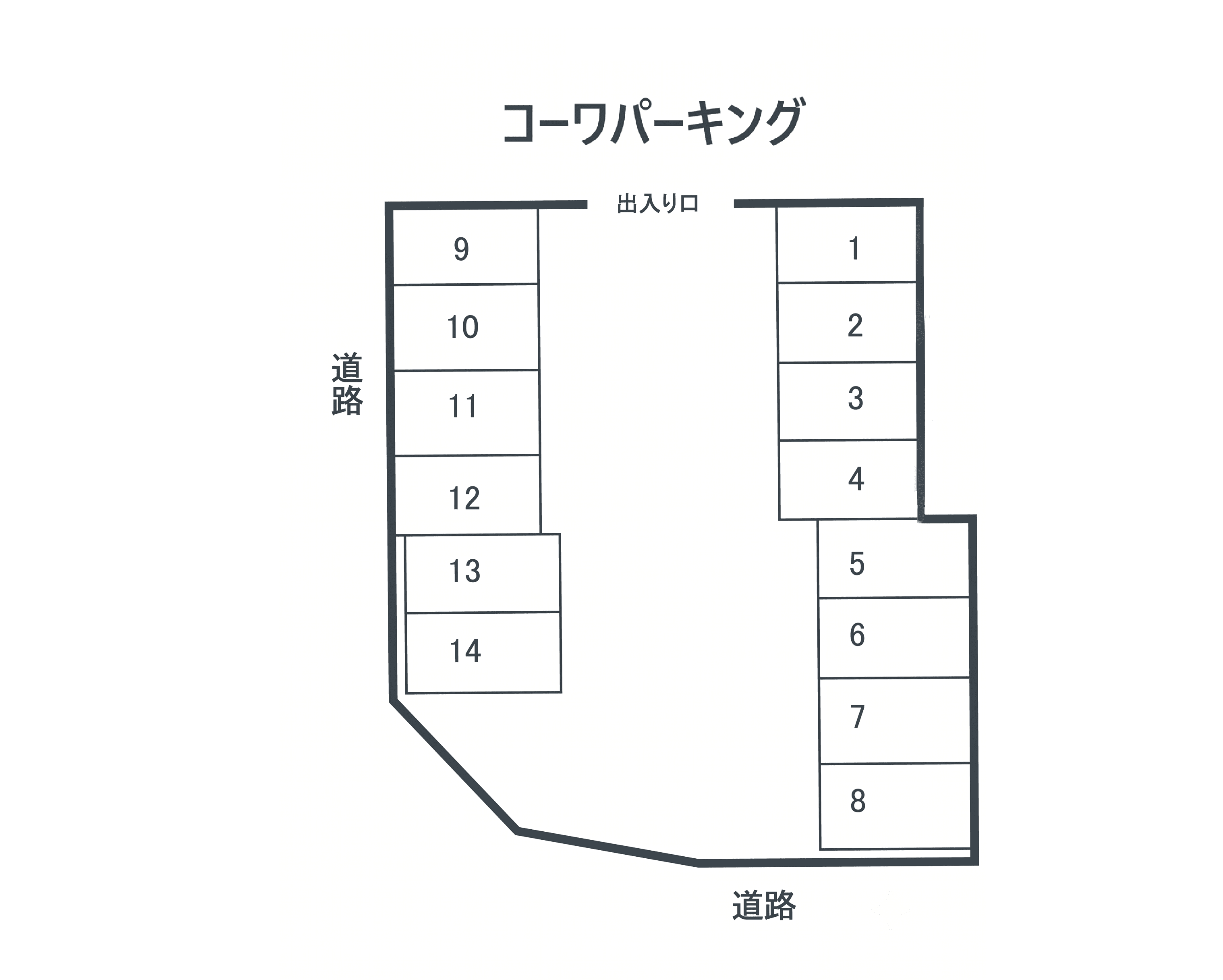 コーワパーキングの駐車配置図