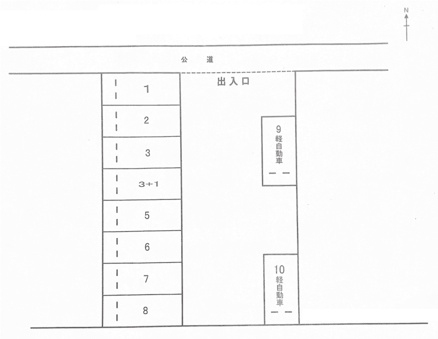七反野一丁目508の駐車配置図