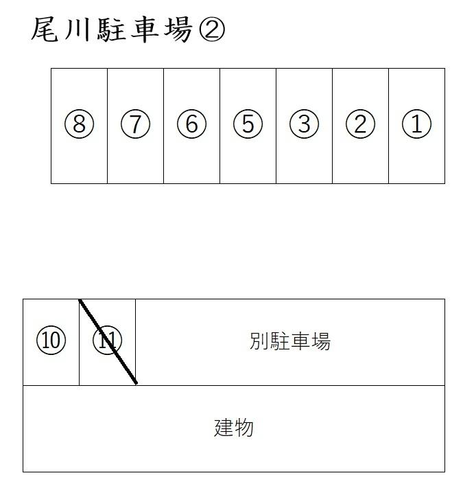 尾川駐車場②の駐車配置図