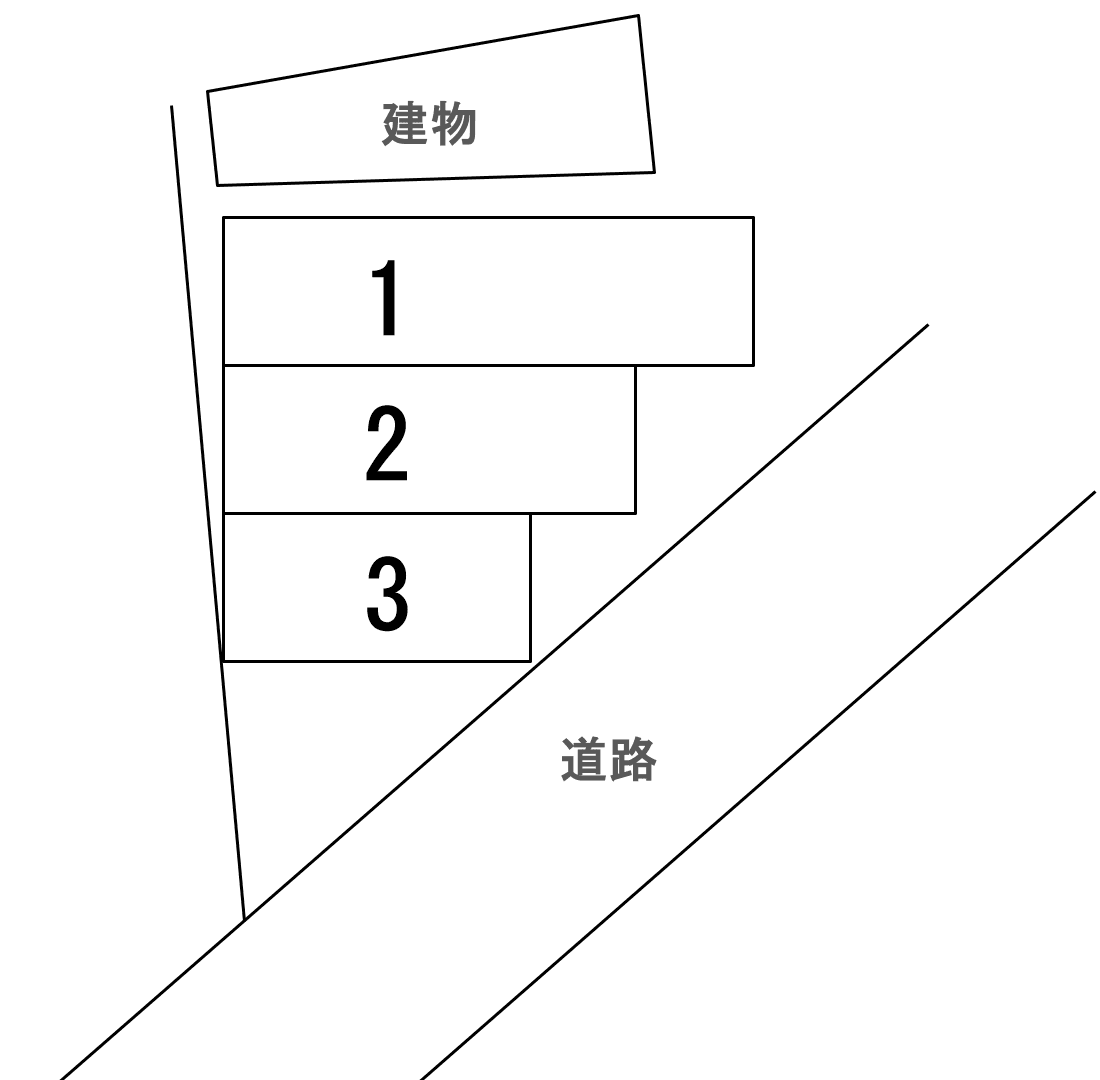 金岡町シャッターガレージの駐車配置図