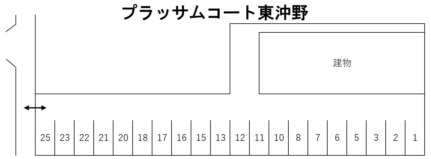 プラッサムコート東沖野の駐車配置図