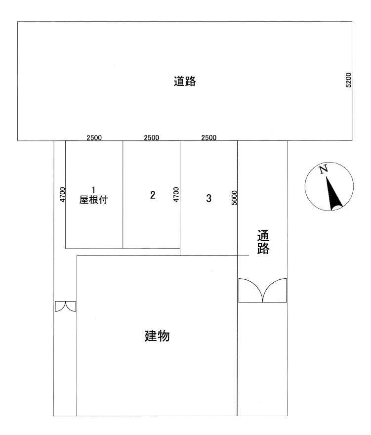 土屋駐車場の駐車配置図