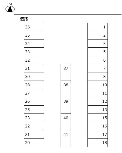 オリドパーキングの駐車配置図