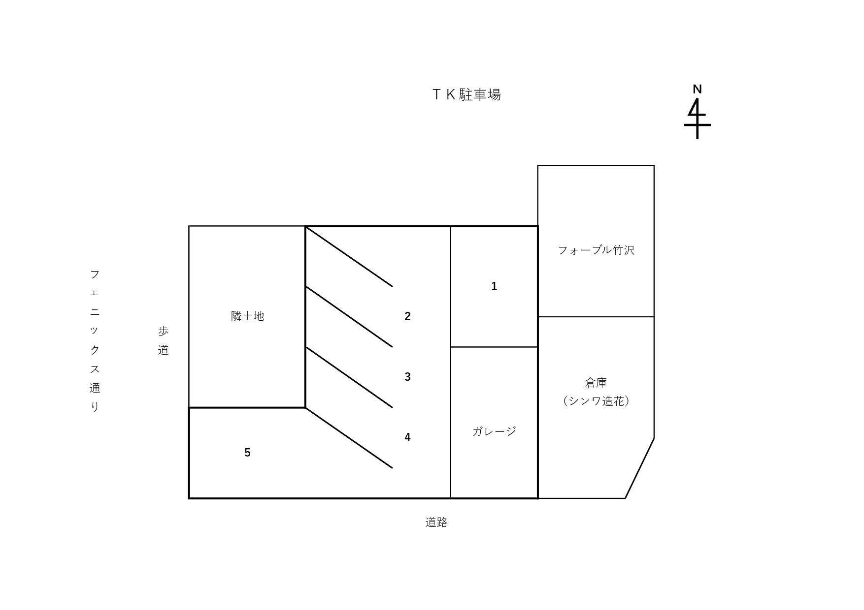TK駐車場の駐車配置図