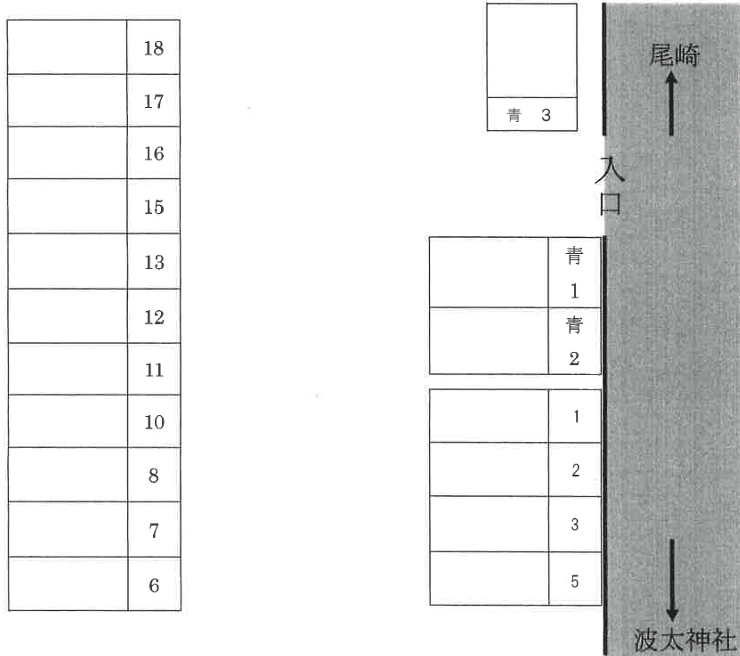 辻モータープールの駐車配置図