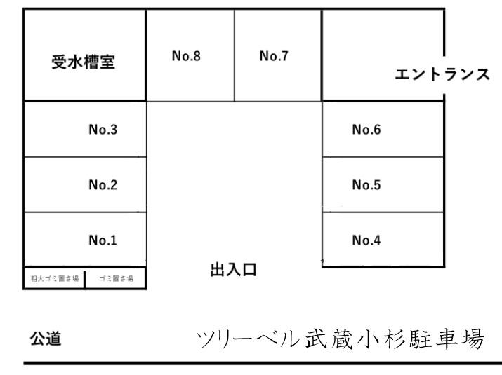 ツリーベル武蔵小杉駐車場の駐車配置図