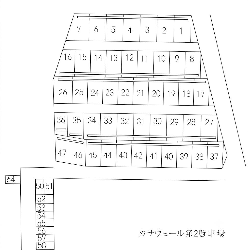 カサヴェール第2駐車場の駐車配置図
