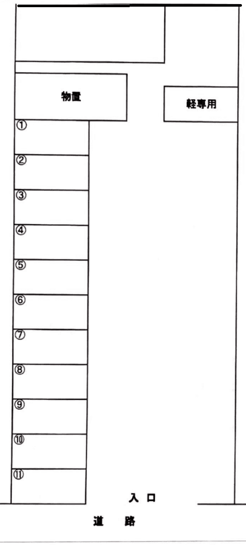 中野字寺前佐藤駐車場の駐車配置図