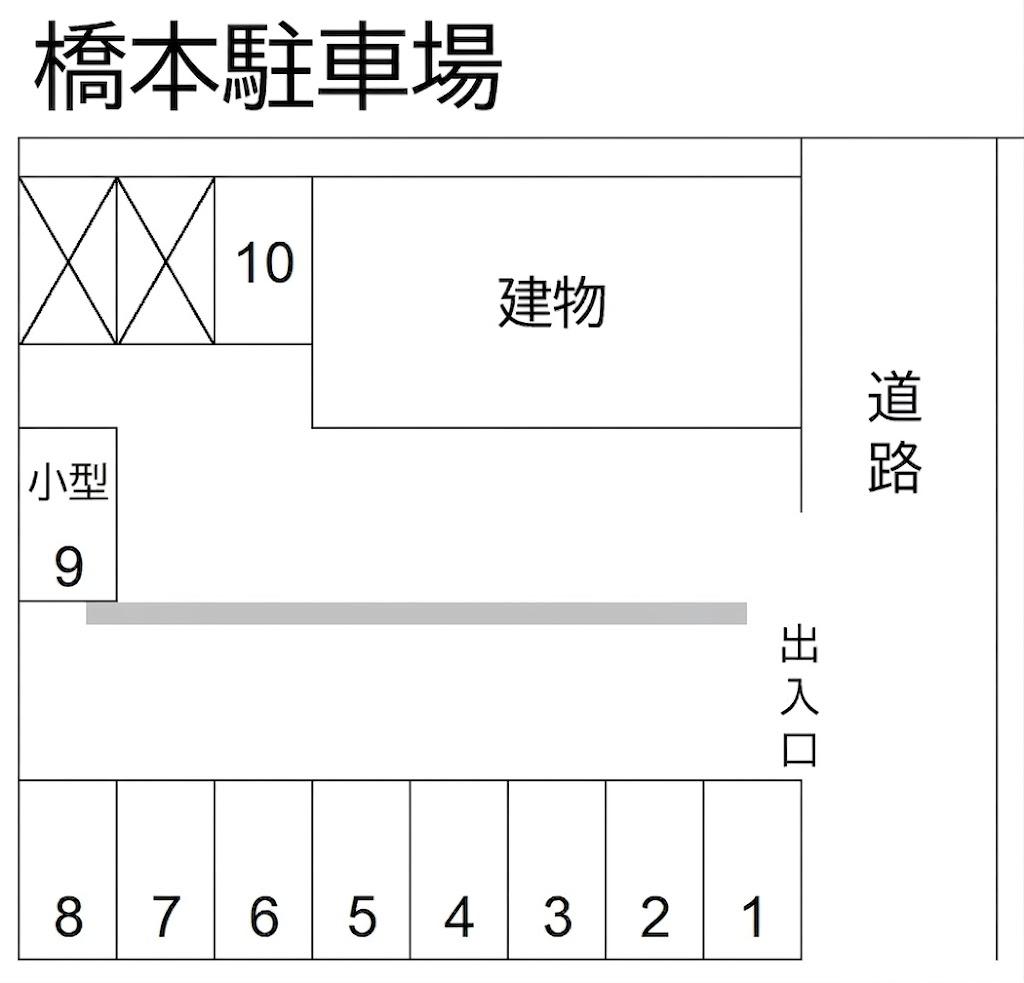橋本駐車場の駐車配置図