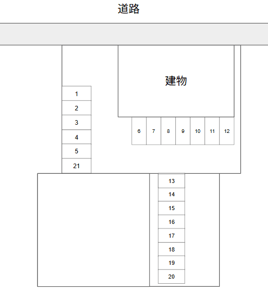 アンプルール リーブル フルリール駐車場の駐車配置図
