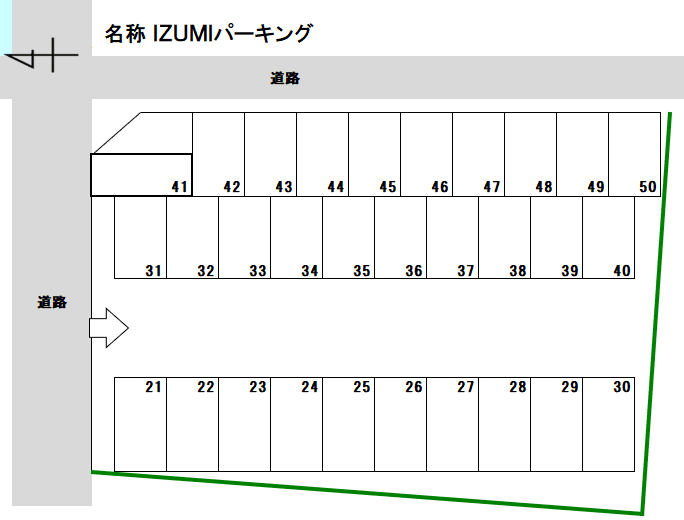 IZUMI駐車場の駐車配置図