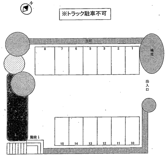 高下パーキングの駐車配置図