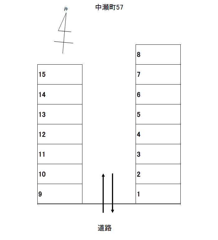 中瀬町57駐車場の駐車配置図