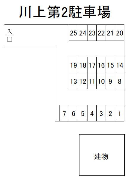 川上第2駐車場の駐車配置図