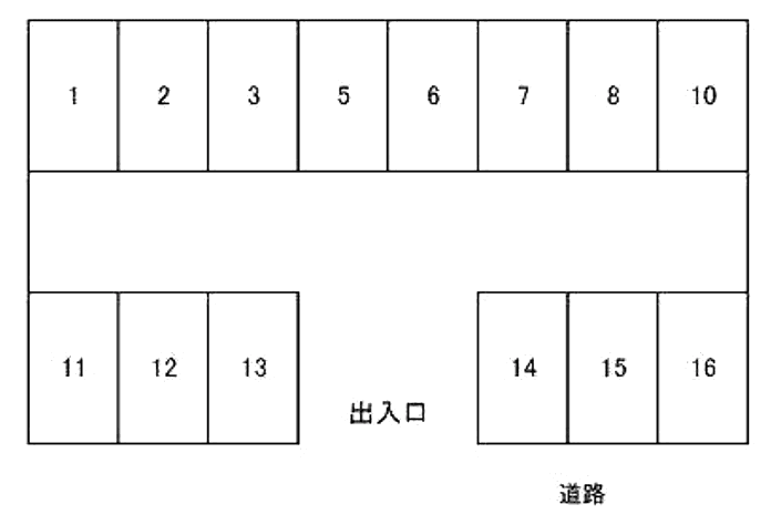 幸田第二駐車場の駐車配置図
