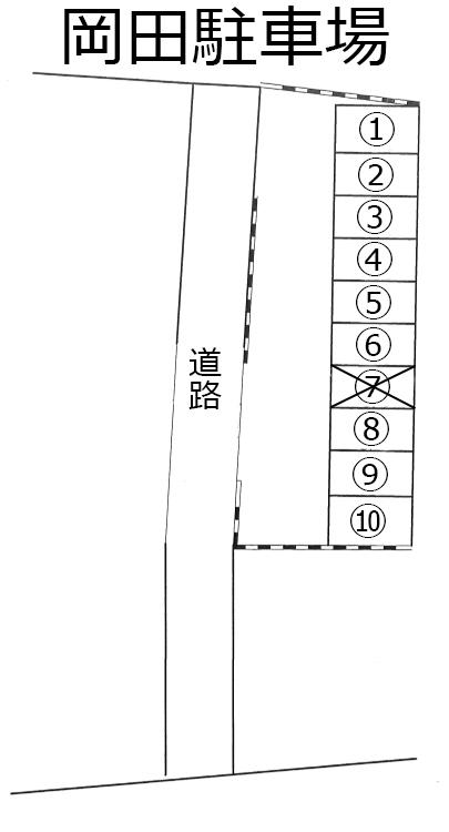 岡田駐車場の駐車配置図