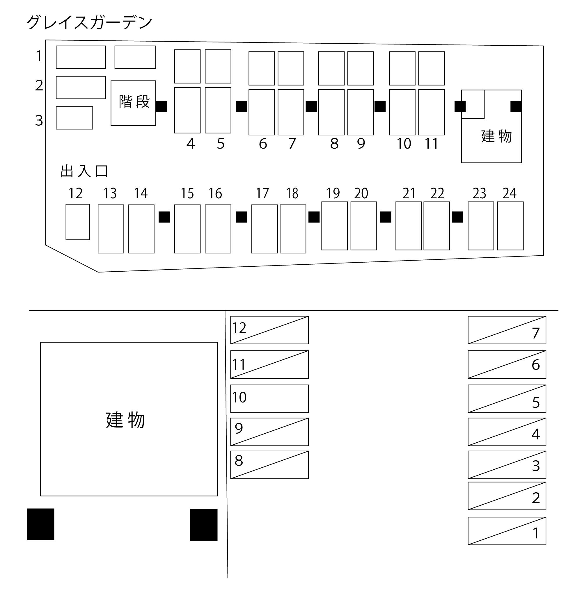 グレイスガーデンの駐車配置図