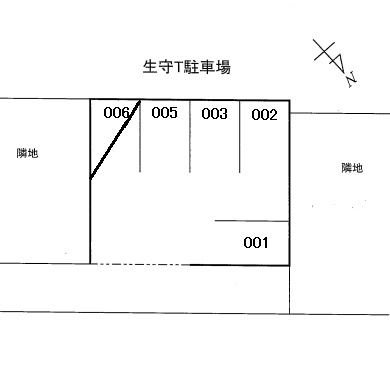 生守 T 倉庫の駐車配置図