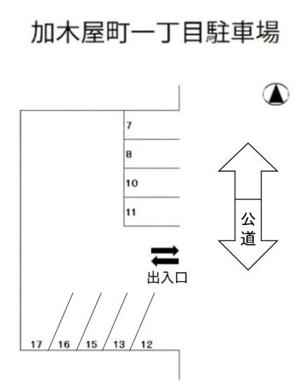 加木屋町一丁目駐車場の駐車配置図