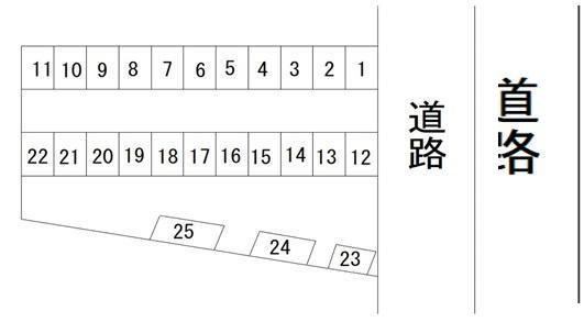 澤柳パーキングの駐車配置図