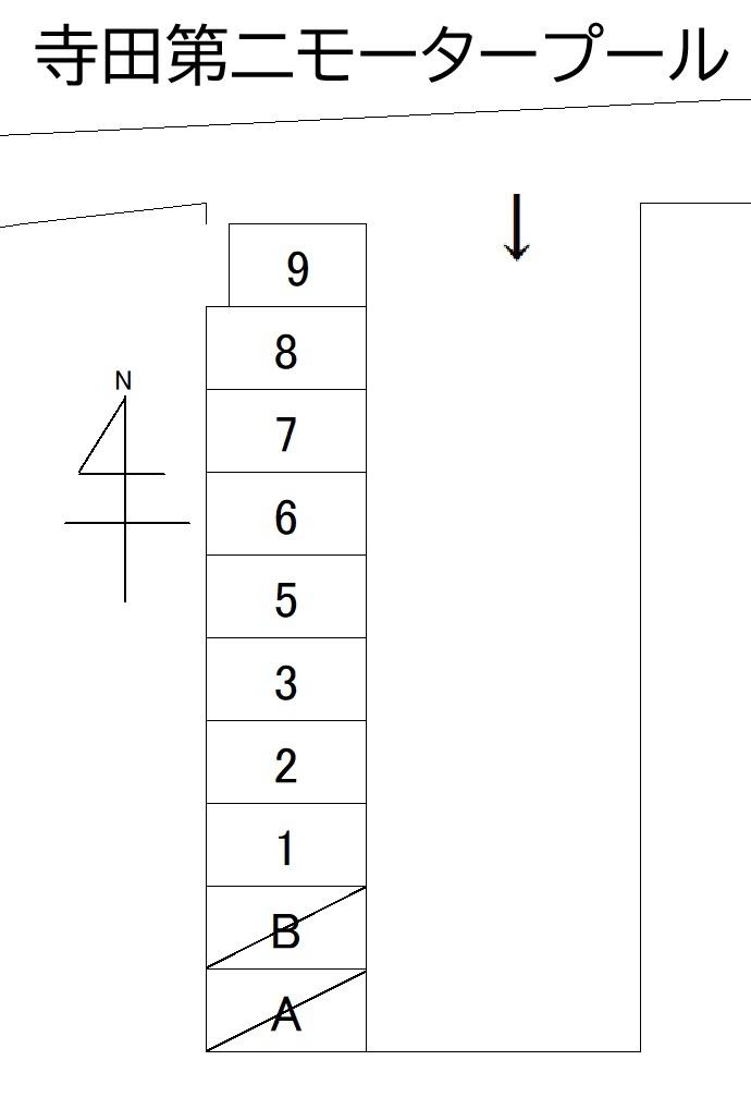 寺田第二モータープールの駐車配置図