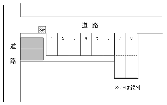新町4丁目高麗門駐車場の駐車配置図