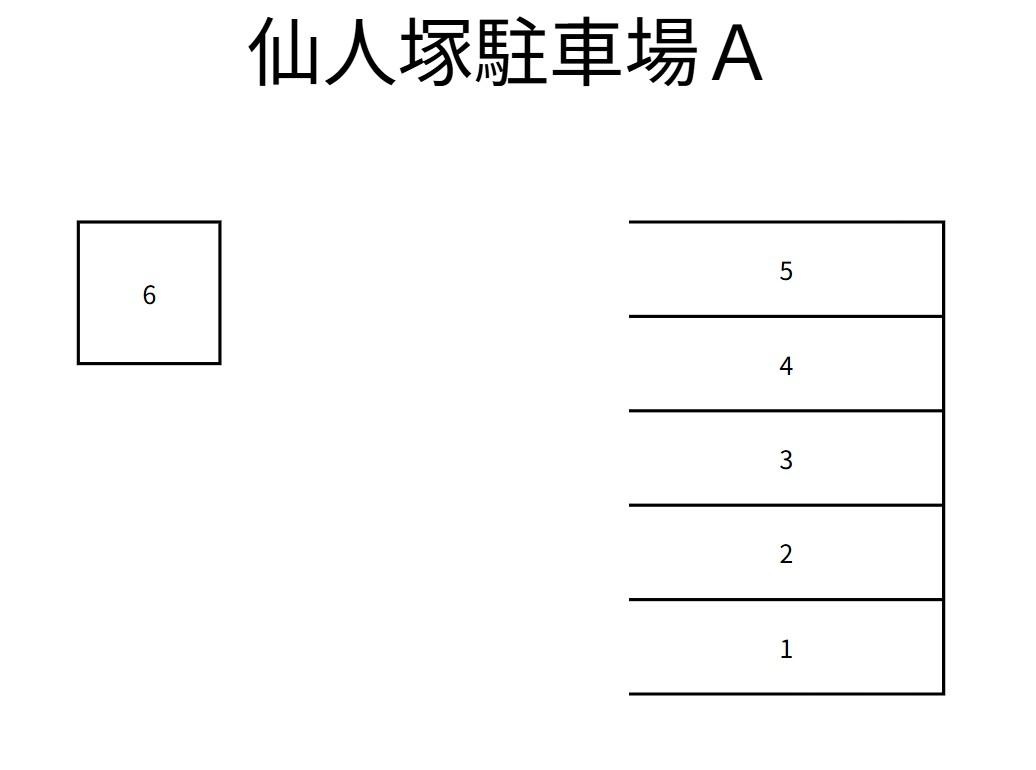 仙人塚駐車場Aの駐車配置図