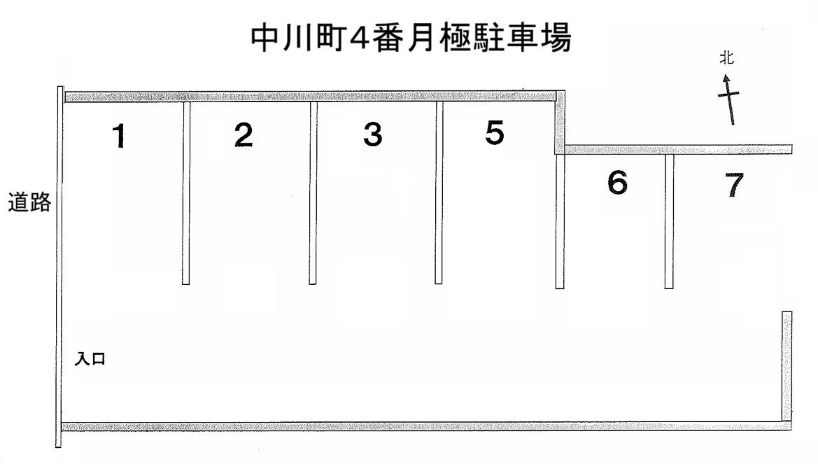 中川町4番 月極駐車場の駐車配置図