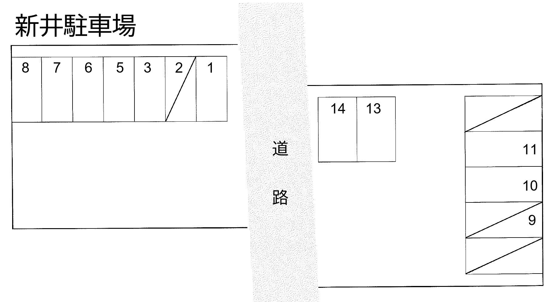 新井駐車場の駐車配置図
