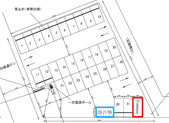 日本ライン今渡駅前第2の駐車配置図