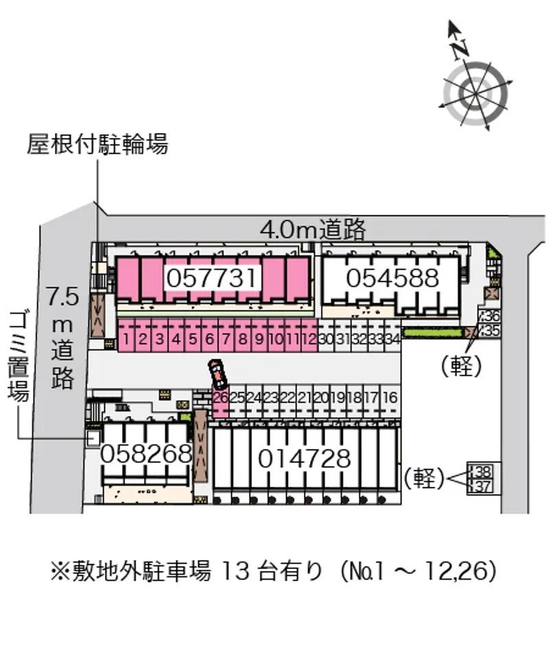 クレイノFUJIMIⅠ(57731) 敷地外駐車場の駐車配置図