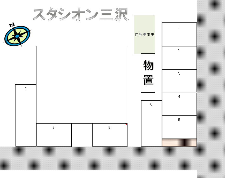 スタシオン三沢の駐車配置図