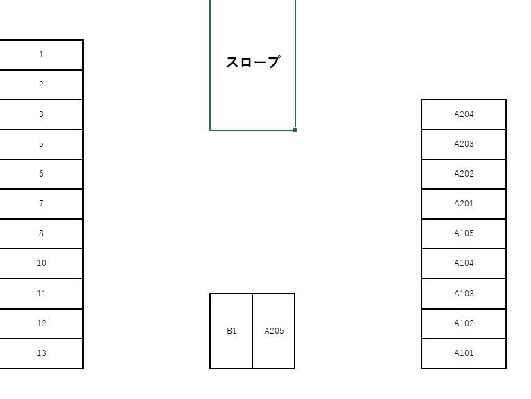 中畑駐車場の駐車配置図