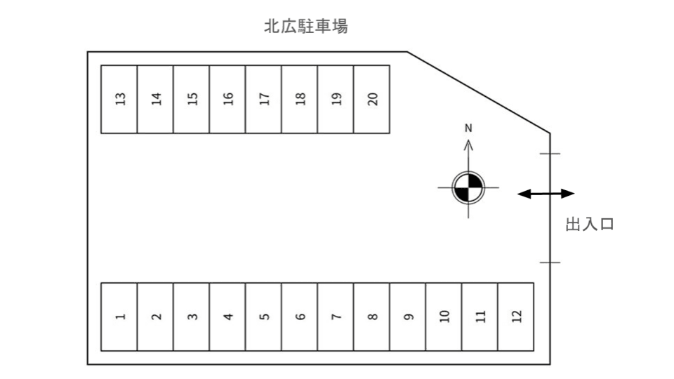 北広駐車場の駐車配置図
