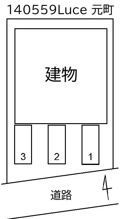 Luce 元町の駐車配置図
